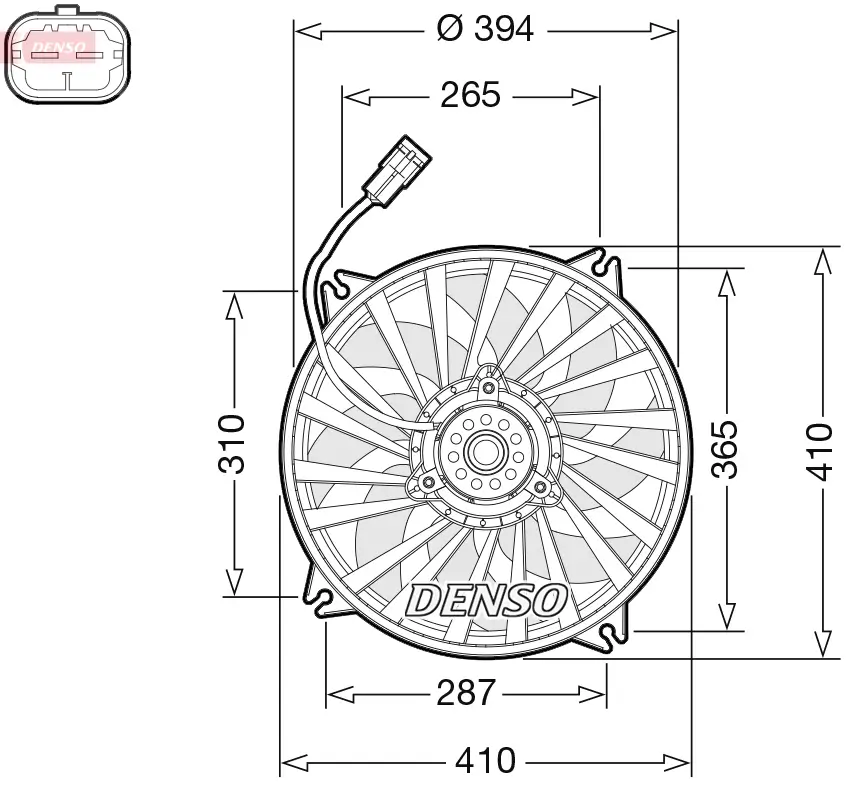 Lüfter, Motorkühlung 12 V DENSO DER07012