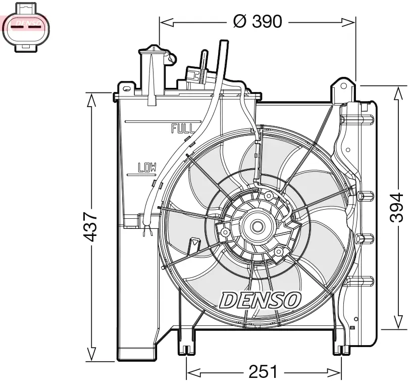 Lüfter, Motorkühlung 12 V DENSO DER21023