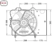 Lüfter, Motorkühlung 12 V DENSO DER21024