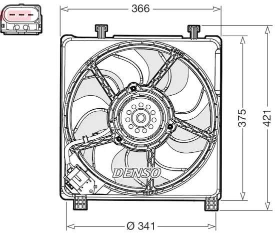 Lüfter, Motorkühlung DENSO DER32017 Bild Lüfter, Motorkühlung DENSO DER32017