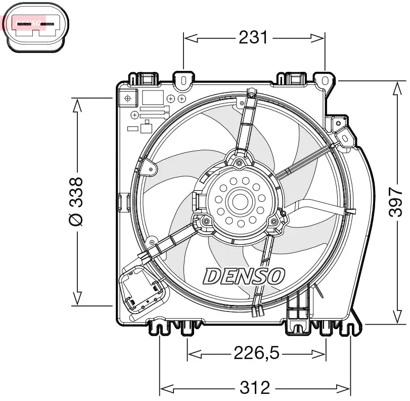 Lüfter, Motorkühlung 12 V DENSO DER46002