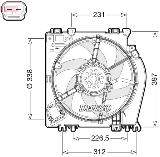 Lüfter, Motorkühlung 12 V DENSO DER46002 Bild Lüfter, Motorkühlung 12 V DENSO DER46002