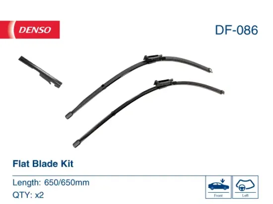 Wischblatt beifahrerseitig fahrerseitig DENSO DF-086 Bild Wischblatt beifahrerseitig fahrerseitig DENSO DF-086