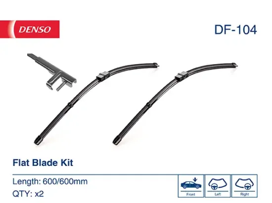 Wischblatt beifahrerseitig fahrerseitig DENSO DF-104 Bild Wischblatt beifahrerseitig fahrerseitig DENSO DF-104