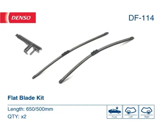 Wischblatt beifahrerseitig fahrerseitig DENSO DF-114 Bild Wischblatt beifahrerseitig fahrerseitig DENSO DF-114