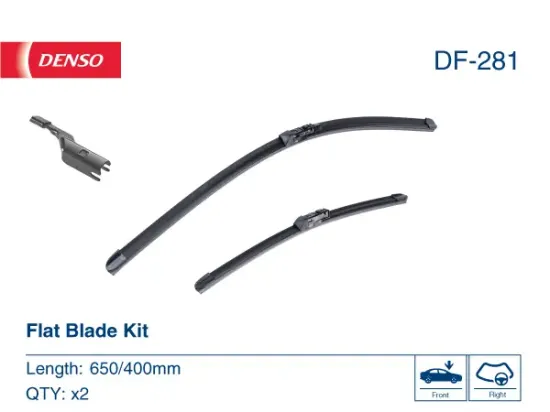 Wischblatt beifahrerseitig fahrerseitig DENSO DF-281 Bild Wischblatt beifahrerseitig fahrerseitig DENSO DF-281