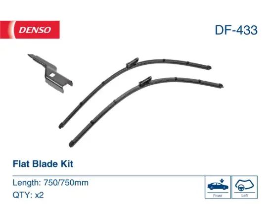 Wischblatt beifahrerseitig fahrerseitig DENSO DF-433 Bild Wischblatt beifahrerseitig fahrerseitig DENSO DF-433