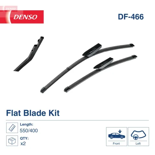 Wischblatt beifahrerseitig fahrerseitig DENSO DF-466 Bild Wischblatt beifahrerseitig fahrerseitig DENSO DF-466