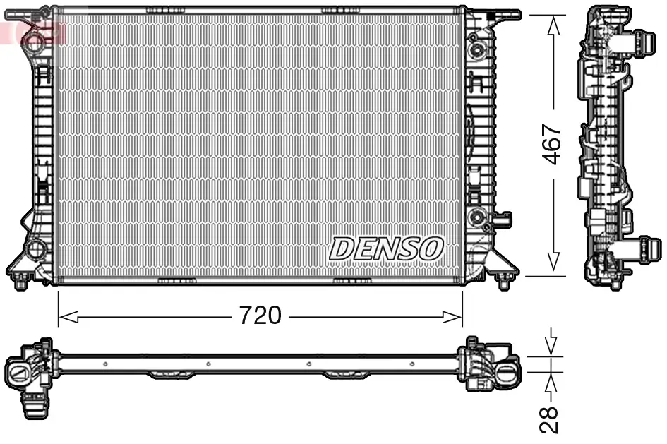 Kühler, Motorkühlung DENSO DRM02021