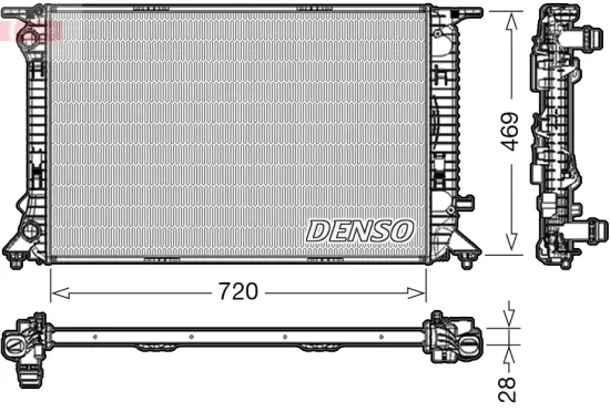 Kühler, Motorkühlung DENSO DRM02022 Bild Kühler, Motorkühlung DENSO DRM02022