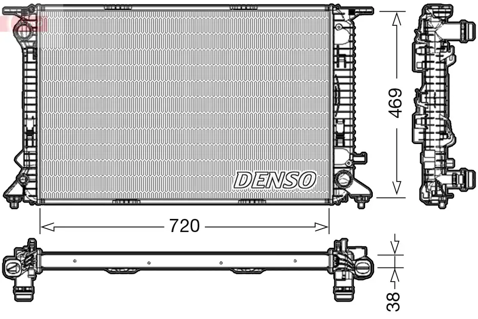 Kühler, Motorkühlung DENSO DRM02024