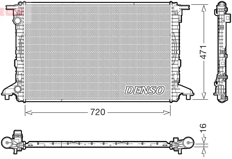 Kühler, Motorkühlung DENSO DRM02049 Bild Kühler, Motorkühlung DENSO DRM02049