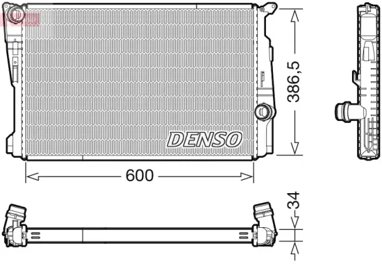 Kühler, Motorkühlung DENSO DRM05122 Bild Kühler, Motorkühlung DENSO DRM05122