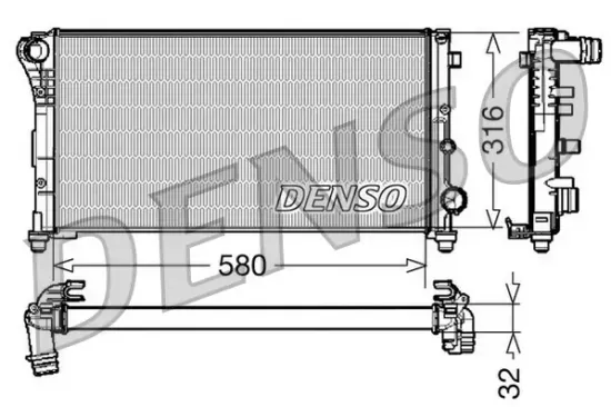 Kühler, Motorkühlung DENSO DRM09084 Bild Kühler, Motorkühlung DENSO DRM09084