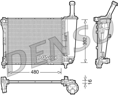 Kühler, Motorkühlung DENSO DRM09088 Bild Kühler, Motorkühlung DENSO DRM09088