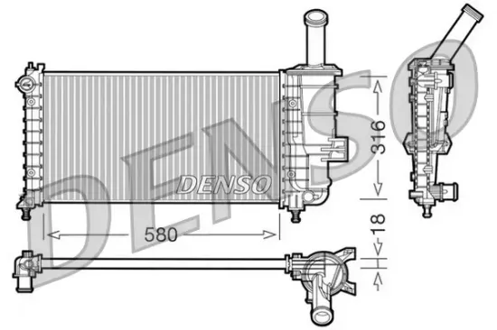 Kühler, Motorkühlung DENSO DRM09100 Bild Kühler, Motorkühlung DENSO DRM09100