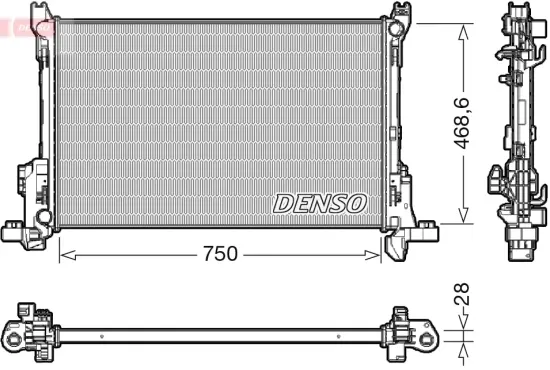 Kühler, Motorkühlung DENSO DRM09174 Bild Kühler, Motorkühlung DENSO DRM09174