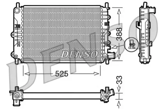 Kühler, Motorkühlung DENSO DRM10025 Bild Kühler, Motorkühlung DENSO DRM10025