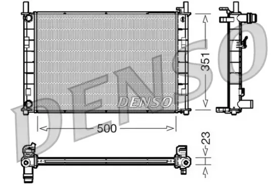 Kühler, Motorkühlung DENSO DRM10046 Bild Kühler, Motorkühlung DENSO DRM10046