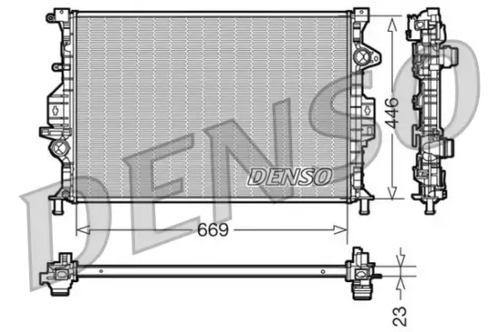 Kühler, Motorkühlung DENSO DRM10077 Bild Kühler, Motorkühlung DENSO DRM10077