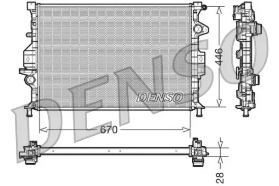 Kühler, Motorkühlung DENSO DRM10088 Bild Kühler, Motorkühlung DENSO DRM10088