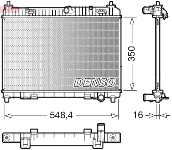 Kühler, Motorkühlung DENSO DRM10113 Bild Kühler, Motorkühlung DENSO DRM10113