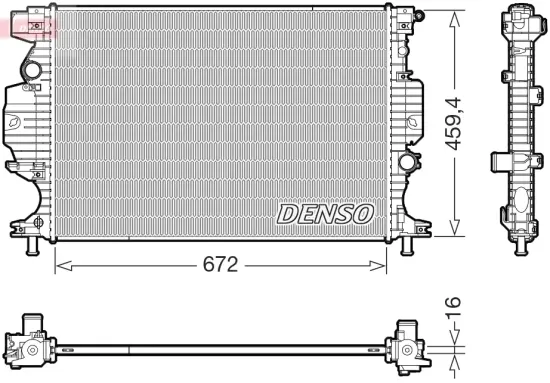 Kühler, Motorkühlung DENSO DRM10121 Bild Kühler, Motorkühlung DENSO DRM10121