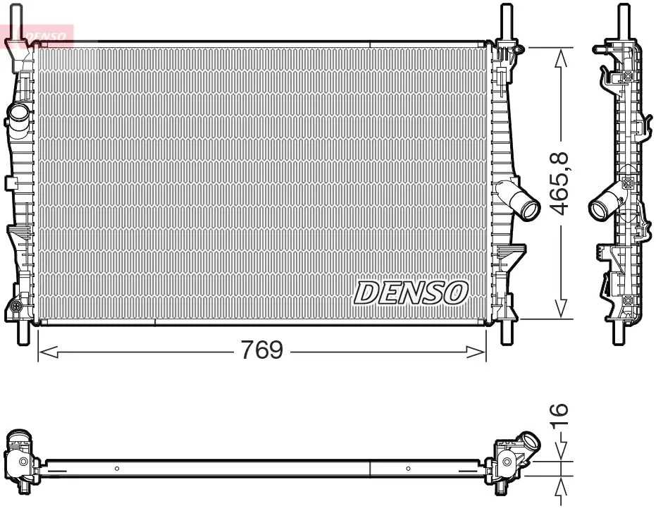 Kühler, Motorkühlung DENSO DRM10124 Bild Kühler, Motorkühlung DENSO DRM10124