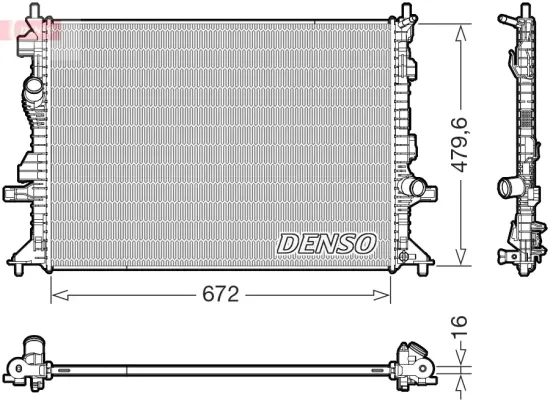 Kühler, Motorkühlung DENSO DRM10126 Bild Kühler, Motorkühlung DENSO DRM10126