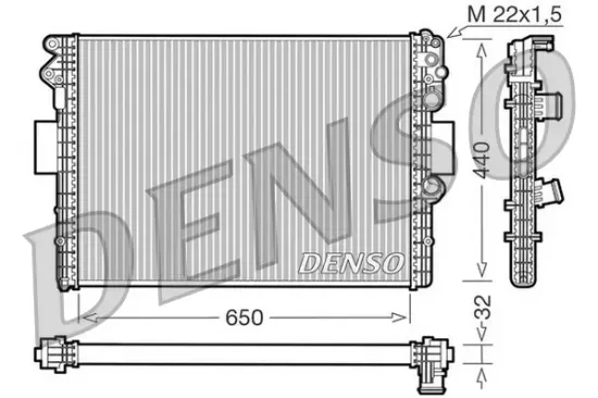 Kühler, Motorkühlung DENSO DRM12001 Bild Kühler, Motorkühlung DENSO DRM12001