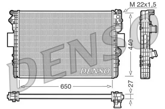 Kühler, Motorkühlung DENSO DRM12002 Bild Kühler, Motorkühlung DENSO DRM12002