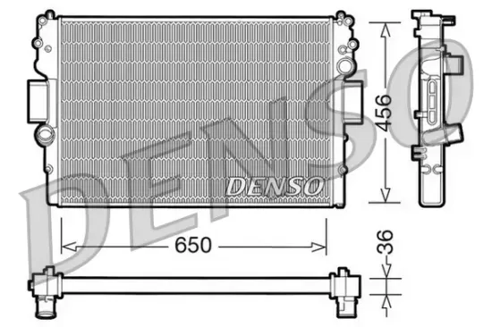 Kühler, Motorkühlung DENSO DRM12007 Bild Kühler, Motorkühlung DENSO DRM12007