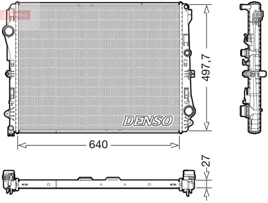 Kühler, Motorkühlung DENSO DRM17116 Bild Kühler, Motorkühlung DENSO DRM17116