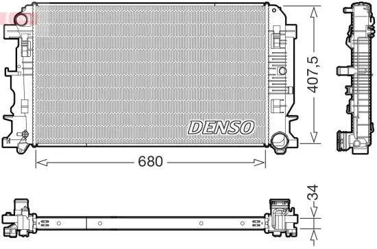 Kühler, Motorkühlung DENSO DRM17117 Bild Kühler, Motorkühlung DENSO DRM17117