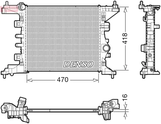 Kühler, Motorkühlung DENSO DRM20121 Bild Kühler, Motorkühlung DENSO DRM20121