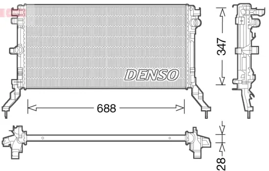 Kühler, Motorkühlung DENSO DRM23039 Bild Kühler, Motorkühlung DENSO DRM23039