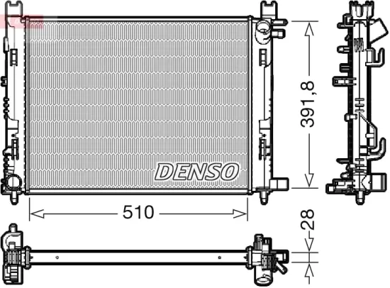 Kühler, Motorkühlung DENSO DRM23109 Bild Kühler, Motorkühlung DENSO DRM23109