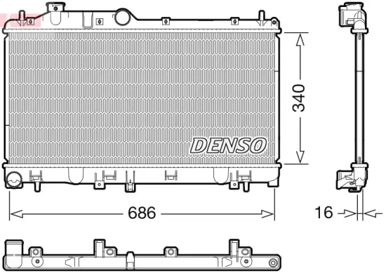 Kühler, Motorkühlung DENSO DRM36025 Bild Kühler, Motorkühlung DENSO DRM36025