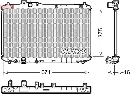 Kühler, Motorkühlung DENSO DRM40037 Bild Kühler, Motorkühlung DENSO DRM40037