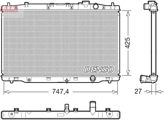 Kühler, Motorkühlung DENSO DRM40052 Bild Kühler, Motorkühlung DENSO DRM40052