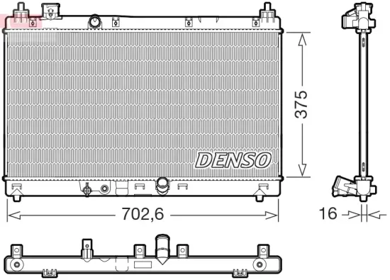 Kühler, Motorkühlung DENSO DRM40057 Bild Kühler, Motorkühlung DENSO DRM40057