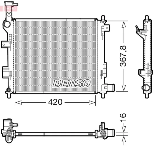 Kühler, Motorkühlung DENSO DRM43005 Bild Kühler, Motorkühlung DENSO DRM43005