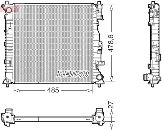 Kühler, Motorkühlung DENSO DRM43022 Bild Kühler, Motorkühlung DENSO DRM43022