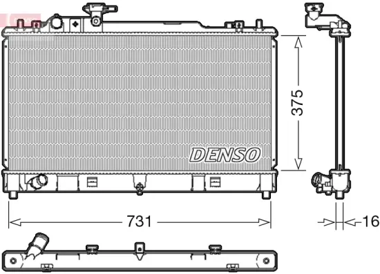 Kühler, Motorkühlung DENSO DRM44036 Bild Kühler, Motorkühlung DENSO DRM44036