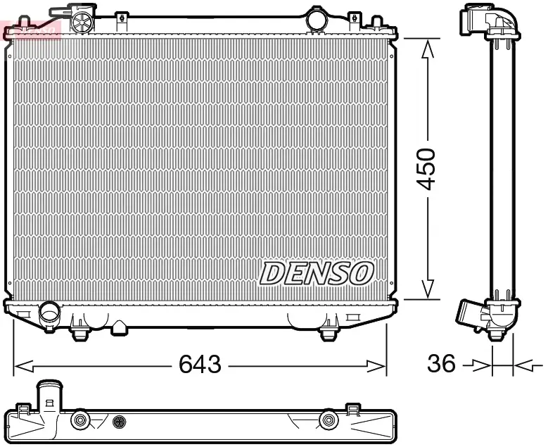 Kühler, Motorkühlung DENSO DRM44047 Bild Kühler, Motorkühlung DENSO DRM44047