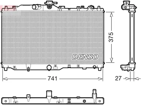Kühler, Motorkühlung DENSO DRM44050 Bild Kühler, Motorkühlung DENSO DRM44050