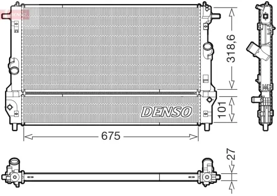 Kühler, Motorkühlung DENSO DRM44055 Bild Kühler, Motorkühlung DENSO DRM44055