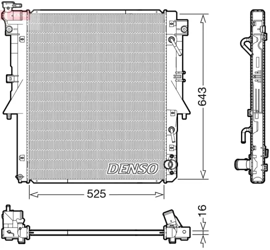 Kühler, Motorkühlung DENSO DRM45055 Bild Kühler, Motorkühlung DENSO DRM45055