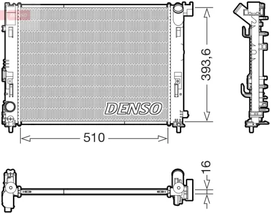 Kühler, Motorkühlung DENSO DRM46103 Bild Kühler, Motorkühlung DENSO DRM46103