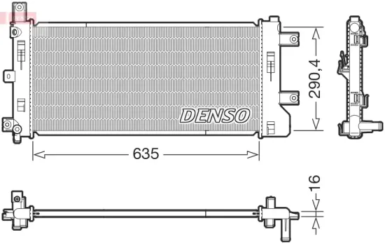 Kühler, Motorkühlung DENSO DRM46105 Bild Kühler, Motorkühlung DENSO DRM46105